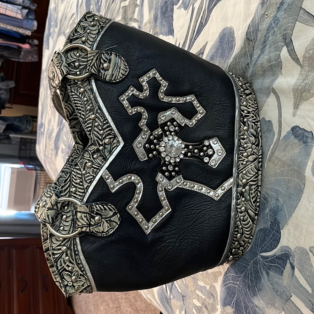 Black jeweled purse